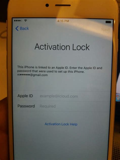 Activation Lock Screen Dont Know The E Apple Community