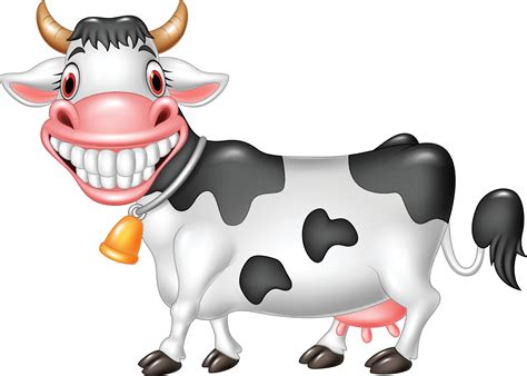 Vaca Feliz De Dibujos Animados 8078470 Vector En Vecteezy