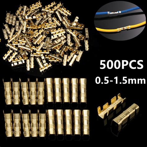 500pcs Electrical Cable Wire Connectors Brass Insulated Crimp Terminals