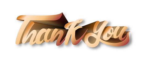 Thank You Calligraphic Golden Text In 3d Style 15734978 Vector Art At