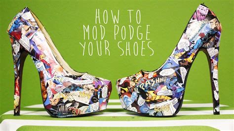 Diy Comic Book Mod Podged Shoes Youtube