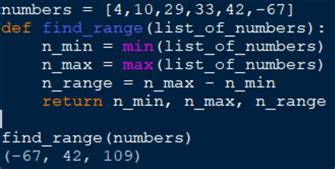 Python Statistics Mean Median Mode Min Max Range Variance