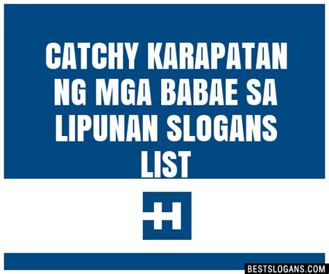 40 Catchy Karapatan Ng Mga Babae Sa Lipunan Slogans List Phrases
