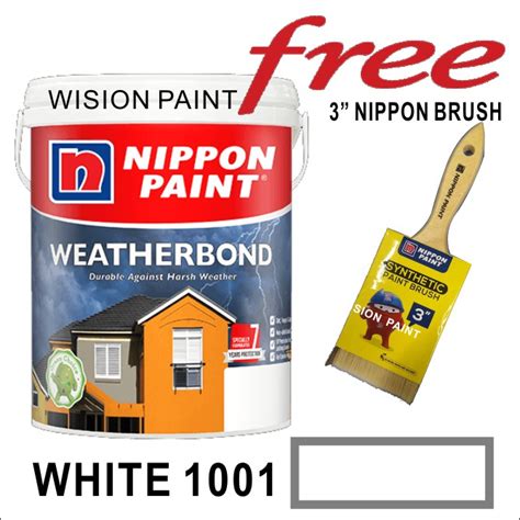 Weatherbond, playing it safe from the harsh weather. 1L WHITE NIPPON Paint Weatherbond ( FREE 3" NIPPON BRUSH ...