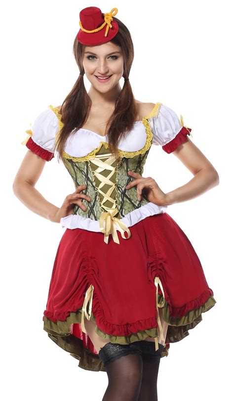 Hot Sexy Womens Traditional Beer Girl Costume Fancy Dress Women French