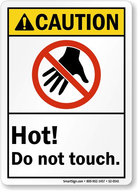 Do Not Touch Signs Do Not Touch Hot Surface Signs