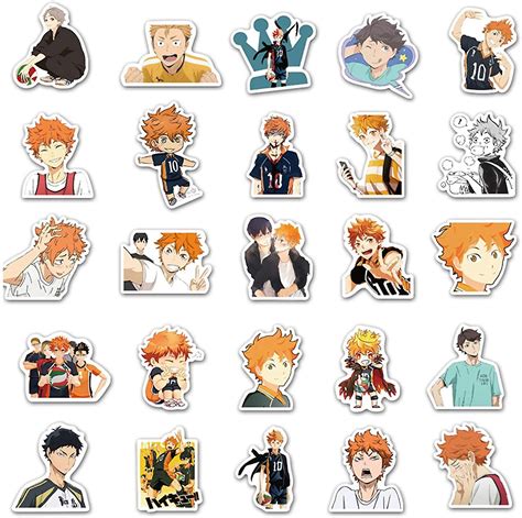50 Pcs Anime Haikyuu Stickers Pack Pauplian Waterproof Vinyl Stickers