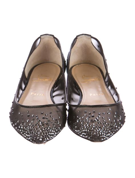 Christian Louboutin Embellished Sheer Flats Shoes Cht44421 The
