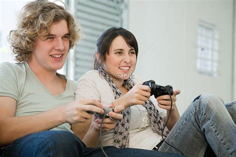 Teen Couple Playing Game Console Picture And Hd Photos Free Download