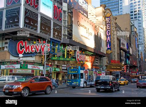 Theater Viertel Auf Der West 42nd Street In Manhattan New York City New