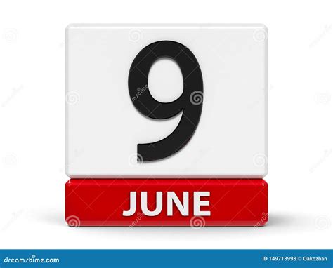 Cubes Calendar 9th June Stock Illustration Illustration Of