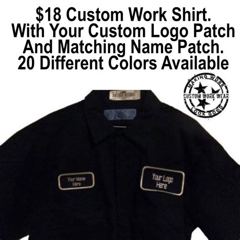 Custom Work Shirt Customized With Your Logo And Matching Name Etsy