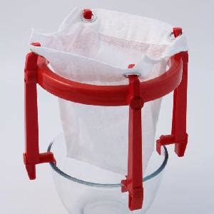 Prepare your liquid for straining, and simply pour it through the jelly strainer. Strainer Bag and Stand From in Allotment Garden Online Shop