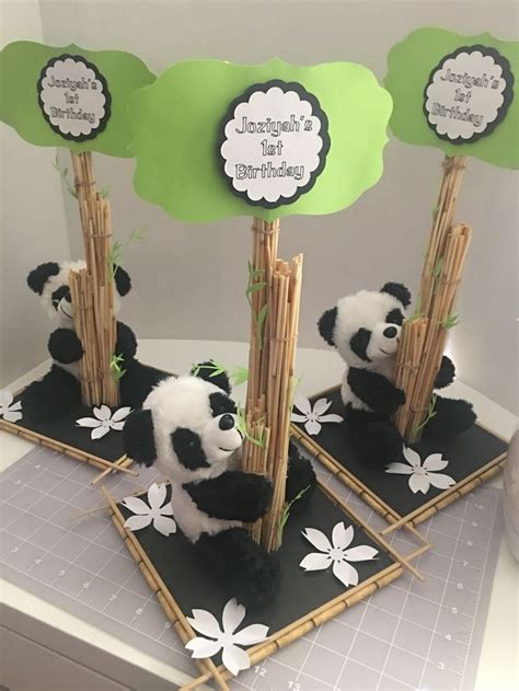 I Made A Panda Themed Centerpieces For My Godsons 1st Birthday Panda