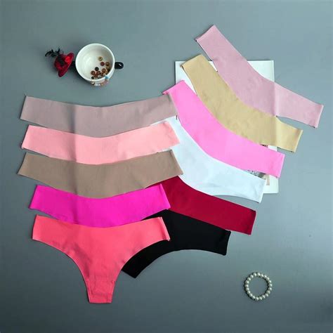 buy ice silk seamless thong panties women cozy breathable soft pure color contracted low waist m