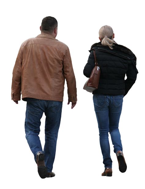 Walking couple | Free Cut Out people, trees and leaves