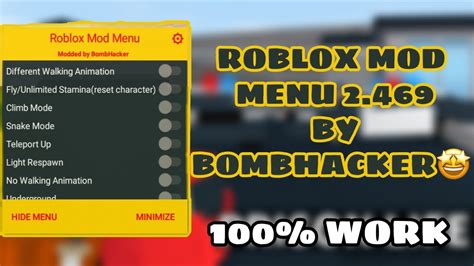 Roblox Mod Menu V2469 By Bombhacker 61 Features Youtube