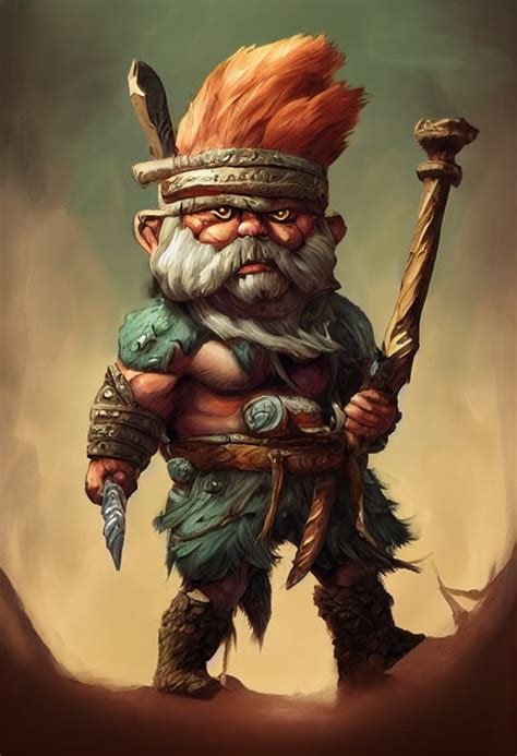 Prompthunt Swole Gnome Barbarian Heroic Stalwart Fantasy Art Medium