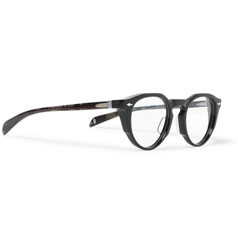 jacques marie mage sheridan round frame acetate optical glasses in black for men lyst