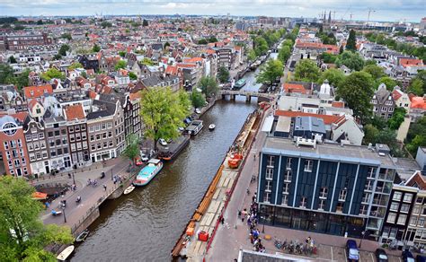 Aerial View Of Amsterdam From Westertoren End Of Anne Frank Week