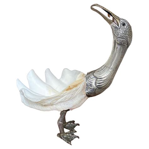 Gabriella Binazzi Italian 1970s Silver And Shell Bird Sculpture At 1stdibs