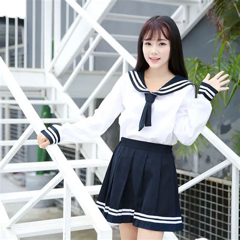 Japanese School Uniform Class Girl Maid Sailor Navy Style Cosplay