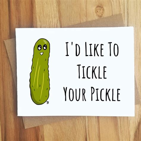I D Like To Tickle Your Pickle Pun Greeting Card Etsy
