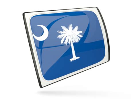 Glossy Rectangular Icon Illustration Of Flag Of South Carolina