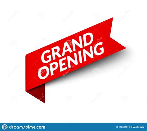 Grand Opening Red Ribbon Banner Sign. Vector Sale Icon. Opening Sale ...