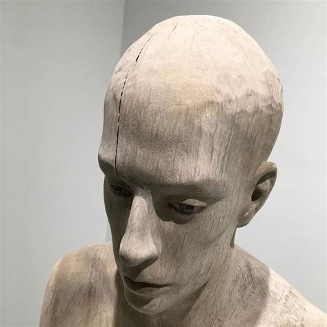 Wooden Head By Bruno Walpoth At Jankossen Nyc Art Sculpture