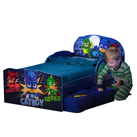 Hellohome Pj Masks Toddler Bed With Underbed Storage Wood Blue 142 X