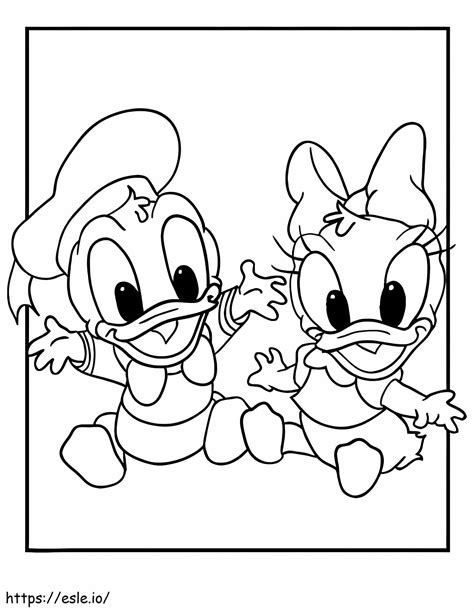 La Pata Daisy Bebé Y El Pato Donald para colorear