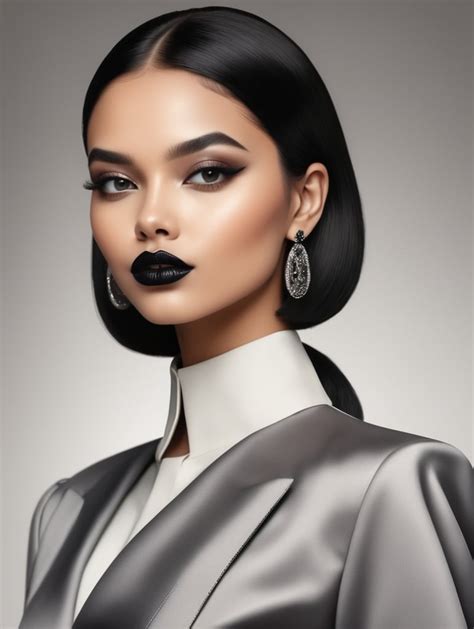 Premium Free Ai Images Sexy Girl With Black Lipstick And Black Nail Polish