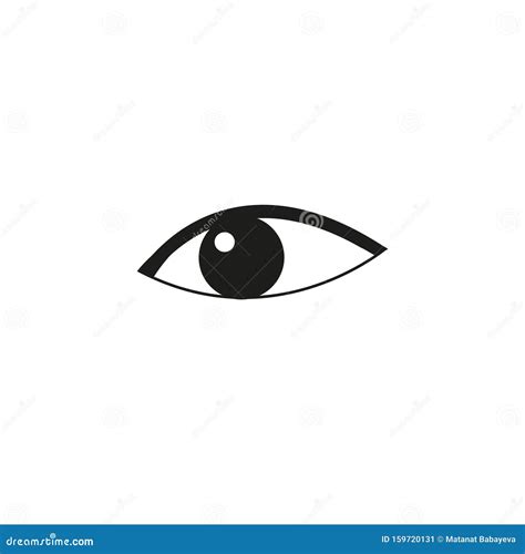 Eye Icon Black Vector Illustration With Reflection Stock Vector
