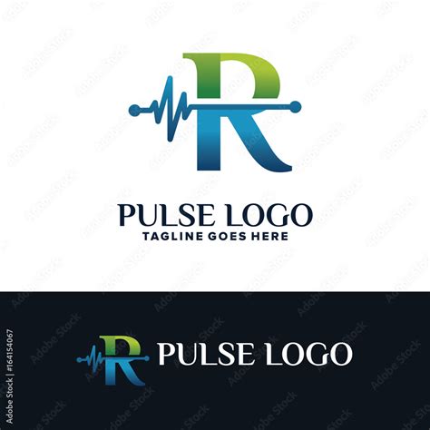 R Letter Health Pulse Logo Template Design Vector Emblem Design
