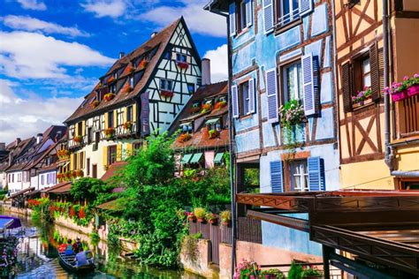 Most Beautiful Colorful Towns Colmar In Alsace France Stock Image