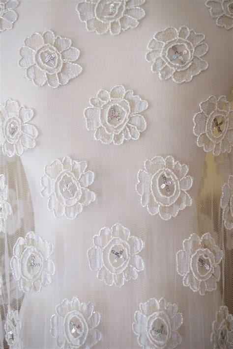 bridal lace fabric white lace fabric wedding gown fabric with pearly white tube glass beads