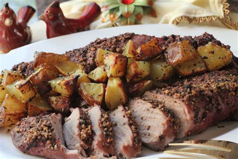 Cover it with the lid and place it on the center rack of the oven. Herb Roasted Pork Loin and Potatoes - Recipegreat.com