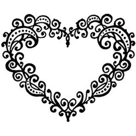 Black And White Swirl Heart Clip Art