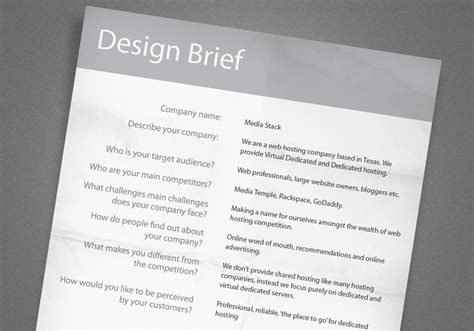 10 Design Brief Format Template Images Design Brief