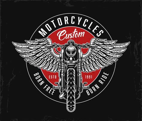 Vintage Classic Motorcycle Logo Design Stock Illustrations 4925