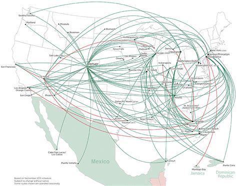 Frontier Airlines September 2015 Route Map