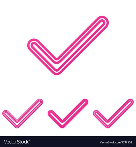 Pink Check Mark Logo Design Set Royalty Free Vector Image