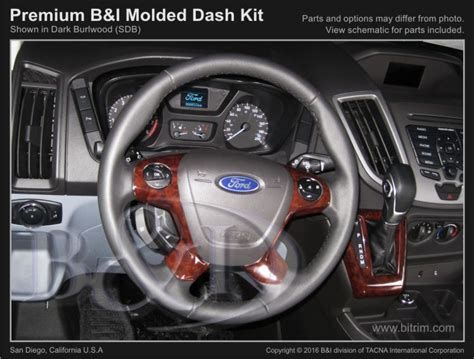 2015 2017 Ford Transit Full Size Van Steering Wheel Spoke Wood Trim Kit