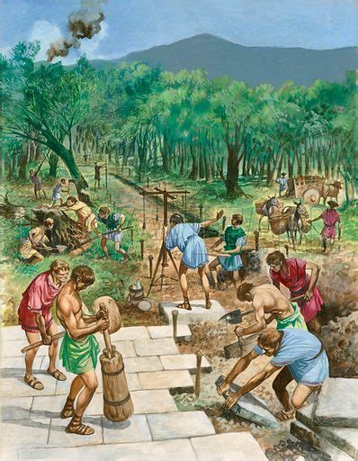 Construction Of A Roman Road Stock Image Look And Learn