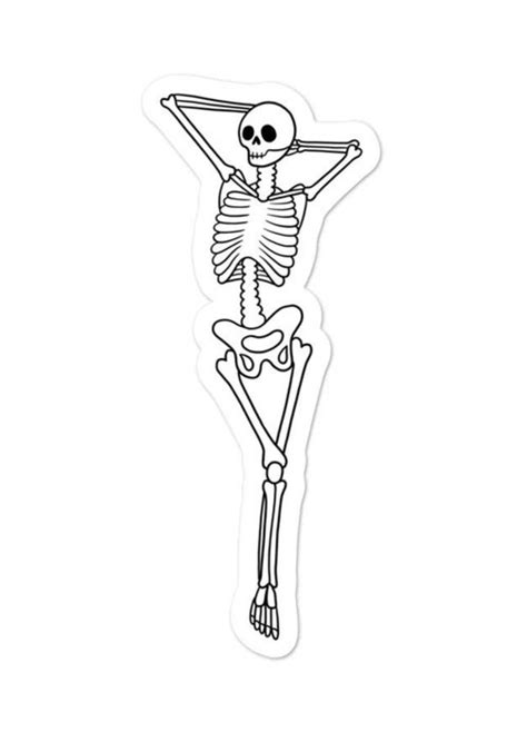 Sassy Seductive Skeleton Sticker Decorative Art Dark Humor Etsy In 2021 Skeleton Sticker