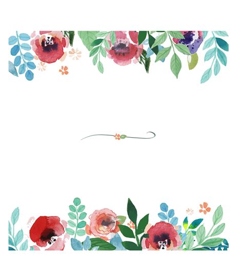 Flower Watercolor Painting Pattern Watercolor Floral Border