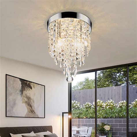 2 Light 8 Crystal Chandelier Ceiling Light Fixture For Bedroom Living