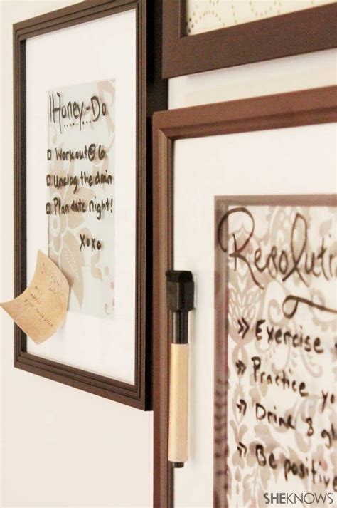 Would you choose to save your money and spend a little of your energy and time to make this amazing whiteboard? DIY Dry Erase Resolutions Board | Diy projects for couples ...