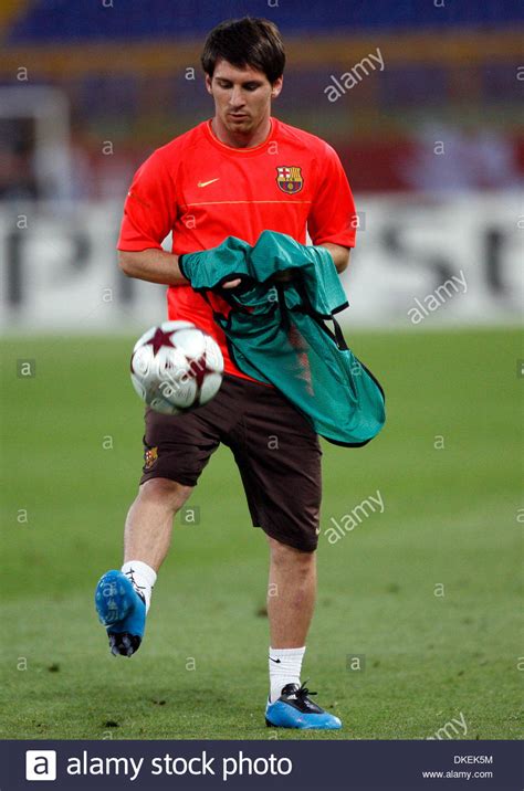 Barcelonas Lionel Messi In Actiontraining And Press Stock Photo